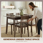 HOMCOM 47" Mid-Century Modern Dining Table for 4, Rectangular Kitchen Table with Wood Grain Finish, Tapered Legs, Wood Frame for Small Spaces, Dining Room, Apartment, Easy to Assemble, Dark Mahogany