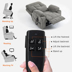 Power Lift Chair Lay Flat Recliner Dual Motor Recliner Chair with Massage Heat for Adults,Up to 400 LBS Recliners with 2 Remote Controls and 2 Cup Holders