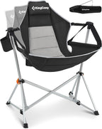 KingCamp Hammock Camping Chair, Swinging Portable Camp Chairs for Adults, 400lbs Heavy Duty Oversized Folding Rocking Chair with Adjustable Recline, Aluminum Alloy Frame for Outdoor Patio Beach Sport
