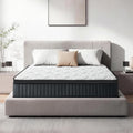 Sunny Heart 14 Inch Queen Size Mattress, Hybrid Memory Foam Mattress in a Box, Pocket Springs for Pressure Relief and Comfy Support, Motion Isolation, Medium Firm Feel, CertiPUR-US Certified（White）