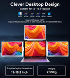 FOPO 15.6" Laptop Screen Extender Monitor Portable  Quad Monitor  Just 1 Cable for 3 Screens  FHD 1080P IPS Laptop Extender Compatible with Wins/Mac for 13.6" - 17.3" Laptops