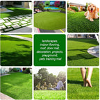 Artificial Grass Turf  10ft x 10ft 0.4" Pile Height  Indoor Outdoor Fake Astroturf Rug Carpet Mat for Balcony Decor Backyard Patio Backdrop Fence Wall Decorations Dogs