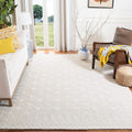 SAFAVIEH Blossom Collection Area Rug - 9' x 12', Grey & Ivory, Handmade Wool, Ideal for High Traffic Areas in Living Room, Bedroom (BLM114F)