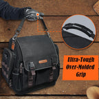 WELKINLAND 41-Pocket Electrician Tool Bag, 14-Inch HVAC Tools Bag, Heavy-Duty Waxed Canvas Tools Bags, Hard Bottom Tool Bags, Stay-up top-open Tool Bag, Quick-Access Tool Bags For Men