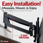 MantelMount MM540 - Above Fireplace Pull Down TV Mount for 44" to 80" Screen TVs to 90 lbs  with Patented auto-straightening  Adjustable Stops  Heat Sensor Handles & Paintable Covers