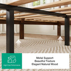 Novilla 12 Inch Full Size Bed Frame Solid Wooden Full Bed Frames with Headboard Wooden Classic Bed Frame Foundation, No Box Spring Needed, Easy Assembly, Walnut