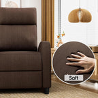 Homall Recliner Chair, Recliner Sofa for Adults, Recliners Home Theater Seating with Lumbar Support, Reclining Sofa Chair for Living Room (Fabric, Brown)