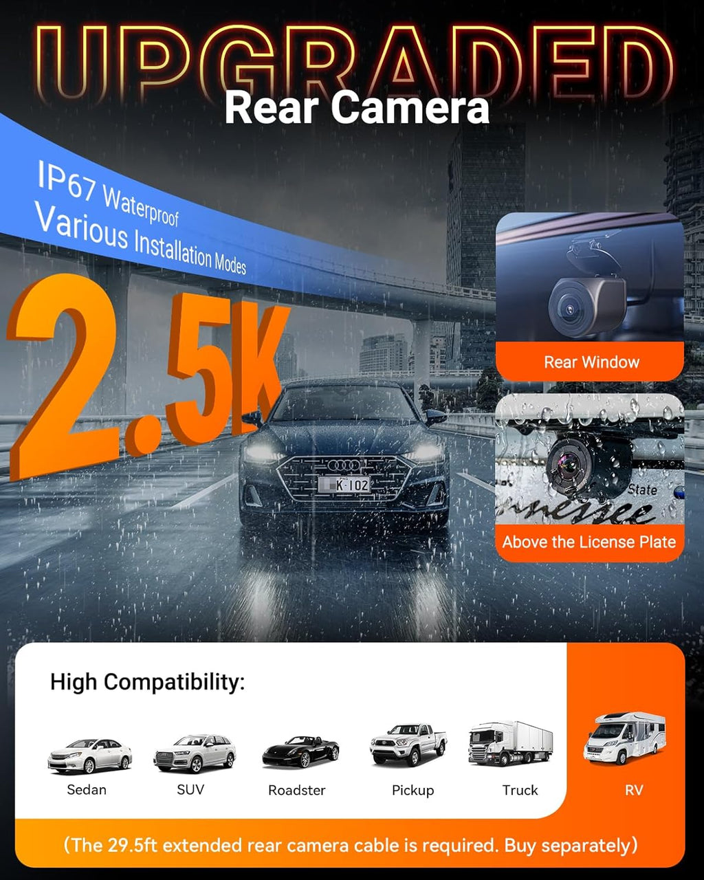 Vantrue N4S 3 Channel Front Inside Rear Dash Cam  2.7K+1440P+1440P WiFi Dash Camera w/PlatePix™  STARVIS 2 x HDR x IR Night Vision  Voice Control  GPS  24/7 Parking Mode  Support 1TB Max