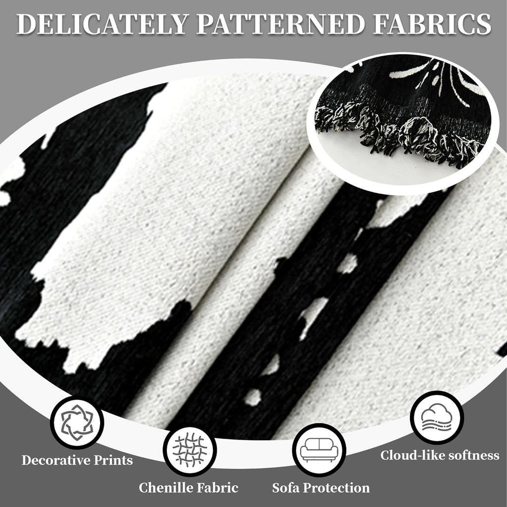 1OO% Waterproof Sectional Couch Covers for Dogs L Shaped Corner Sofa Cover Washable Chenille Sofa Slipcovers Blanket Modern Jacquard Pet Furniture Protector (91"x252", Black Forest)