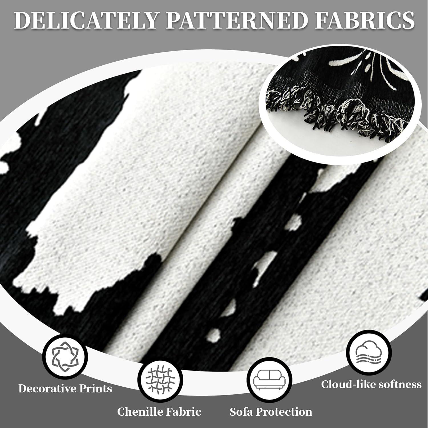1OO% Waterproof Sectional Couch Covers for Dogs L Shaped Corner Sofa Cover Washable Chenille Sofa Slipcovers Blanket Modern Jacquard Pet Furniture Protector (91"x252", Black Forest)