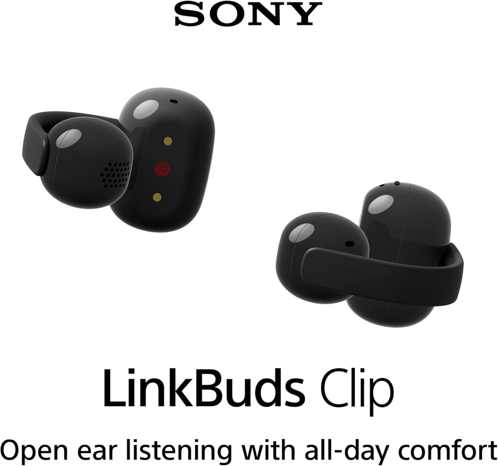 Sony LinkBuds Clip Open-Ear Truly Wireless Earbuds, Comfortable & Secure Fit, Lightweight Clip-On Design, Touch Controls, Ambient Sound Awareness, Water Resistant, Up to 37 Hrs of Playback, Black