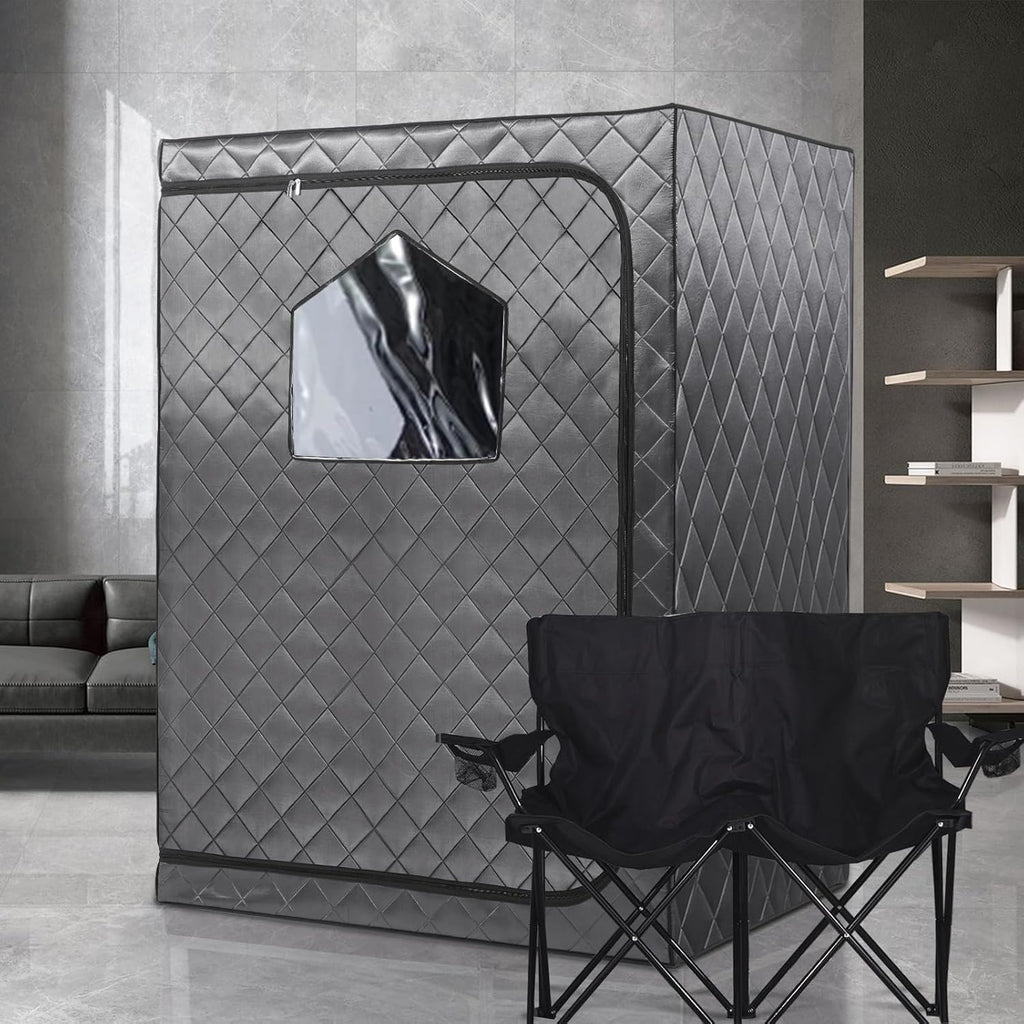 Full Body Portable Personal Infrared Saunas for Home  2 Person Sauna Tent  at Home Sauna  Portable Infrared Sauna Two-Person Sauna Tent with 2 Foldable Chairs  Remote Control