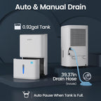 Waykar Max 80 Pint/D(Standard 62Pint/D) Energy Star Home Dehumidifier for Spaces up to 5,000 Sq. Ft, Ideal for Basement, Bathroom and Large Room with Drain Hose, Portable, Auto Defrost and Self-Drying