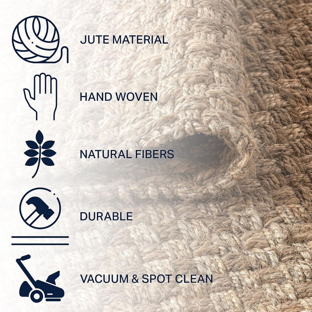 JONATHAN Y Estera Hand Woven Boucle Chunky Jute Natural Indoor Area Rug, 8x10, Bohemian, Transitional, Easy-Cleaning for Living Room, Bedroom, Kitchen, Pet Friendly, Non-Shedding (NFR102A-8)