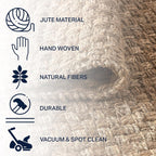 JONATHAN Y Estera Hand Woven Boucle Chunky Jute Natural Indoor Area Rug, 8x10, Bohemian, Transitional, Easy-Cleaning for Living Room, Bedroom, Kitchen, Pet Friendly, Non-Shedding (NFR102A-8)