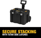 DEWALT Tool Box with Wheels Modular, Large Rolling Tool Box With Telescopic Handle, Portable Carrier Deep Stackable TSTAK Storage (DWST17820)