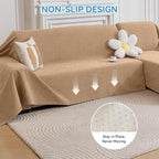 Deep Dream Sectional Couch Covers, 2 Pieces 100% Waterproof L Shaped Sofa Cover, Non Slip Couch Cover for Dogs Cats Washable, Pet Friendly Sofa Slipcovers Furniture Protector (XX-Large, Brown)