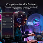 ASUS ROG Rapture GT-BE98 PRO First Quad-Band WiFi 7 Gaming Router supports 320MHz  Dual 10G Port  Triple-level Game Acceleration  Mobile Game Mode  Subscription-Free Security  AiMesh  and VPN features