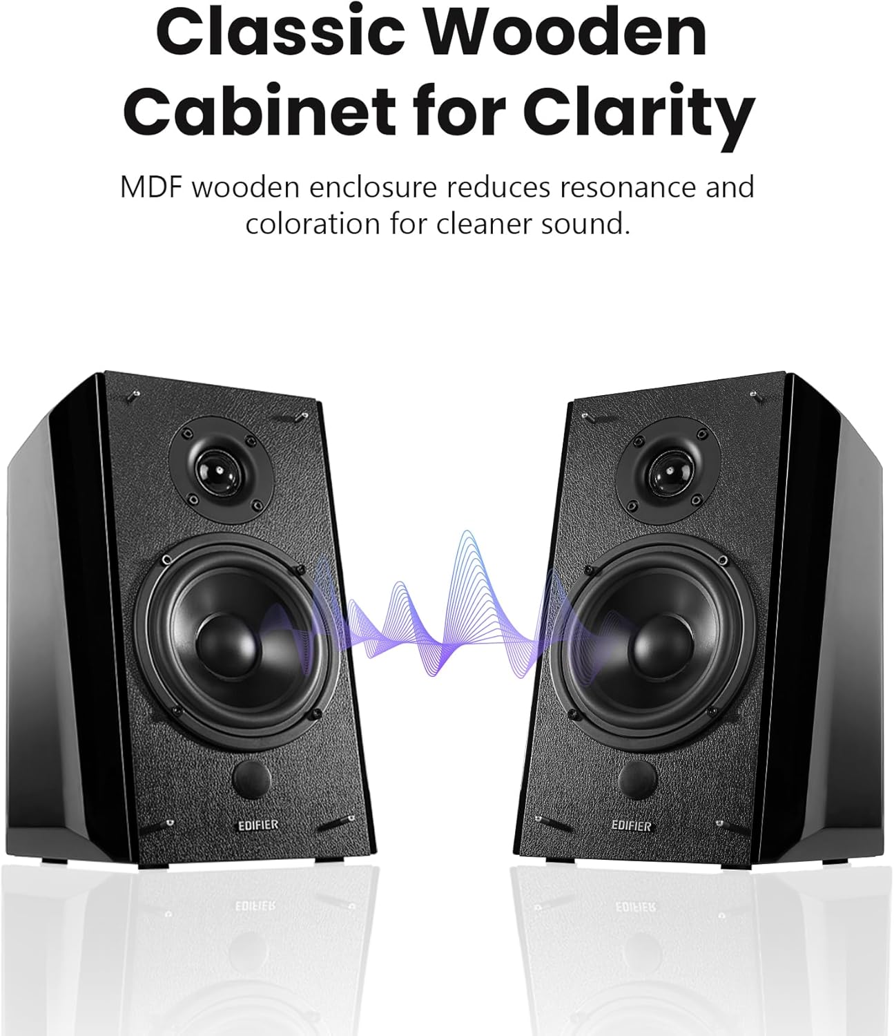 Edifier R2000DB Powered Bluetooth Bookshelf Speakers - Near-Field Studio Monitors - Optical Input - 120 Watts RMS (Black)