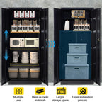 DUMOS Metal Garage Storage Cabinet with 2 Doors and Adjustable Shelves, 71" Lockable File Cabinet with Anti-tip Design, Steel Tool Cabinets for Garage, Home, Office, Gym,School, Black