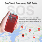 Easyfone Prime-A1 Pro Unlocked 4G Flip Cell Phone for Seniors | Easy-to-Use | Big Buttons | Clear Sound | SOS & Block Button | Photo Speed Dial | SIM Card Included and Charging Dock (Red)