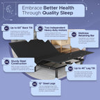 Celestial Aurora Adjustable Bed Base (Frame) + 10 inch Gel Memory Foam Mattress (Medium), Easy Assembly, Head and Foot Lift, Zero Gravity, Memory Positions, CertiPUR-US Bed - Queen