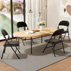Black Padded Folding Chairs 6 Pack, 350LBS Heavy-Duty Steel Frame Foldable Chairs for Indoor Outdoor Wedding Party Dining Events