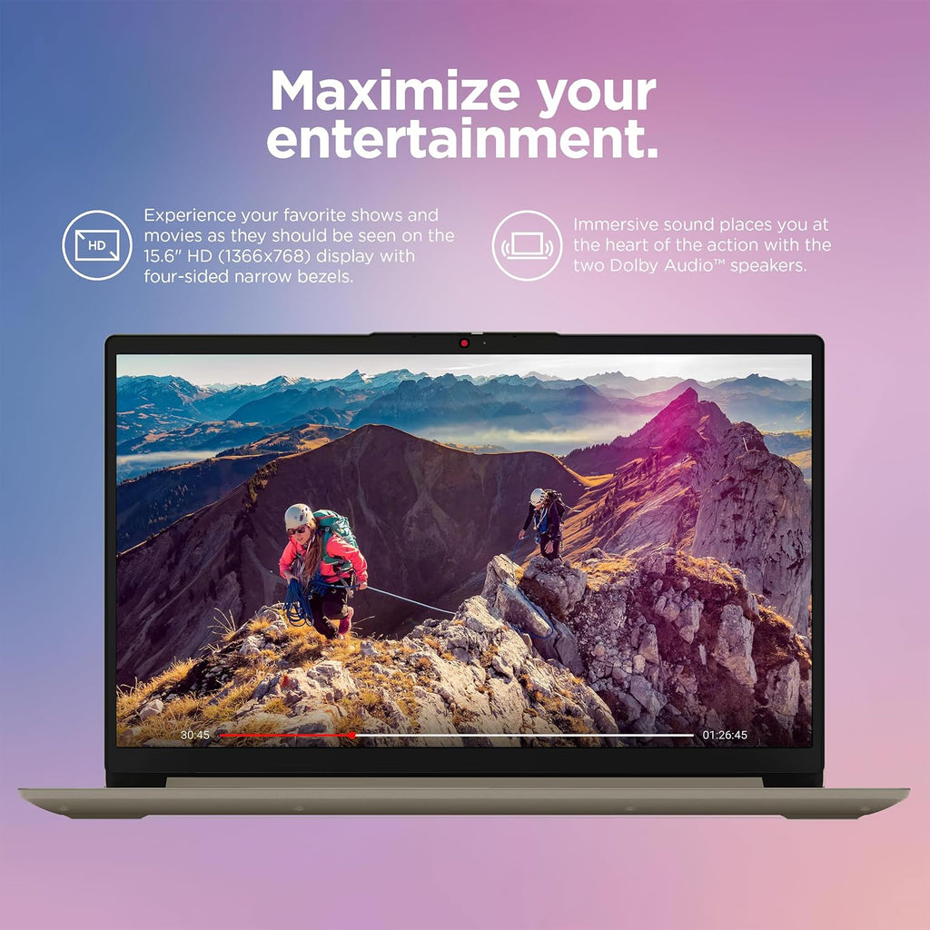 Lenovo IdeaPad Laptop Computer 2025  15.6" Display  12GB RAM  1.1TB Storage (500GB SSD + 128GB eMMC + 500GB Ext)  Intel Dual Core Processor  Long Battery  MarxsolAccessory  1 Year Office 365  Win 11