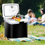 SUPER DEAL Pro 28QT(26L) Portable Electric Cooler and Warmer, Mini 12V DC Car Refrigerator Plug In Cooler Car Refrige for Camping, Fishing, Work Beach Picnic