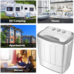 Giantex Portable Washing Machine, 13lbs Washer and Spinner Combo, Semi-Automatic Laundry Clothes Machine, Compact Twin Tub Mini Washer for Apartment Camping Dorms RV