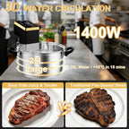 Sous Vide Cooker 1400W Commercial Immersion Circulator, Stainless Steel Precision Cooker with Large Touchscreen, Fast Heating, Precise Temperature Control & Timer, Powerful Pump, IPX7 Waterproof