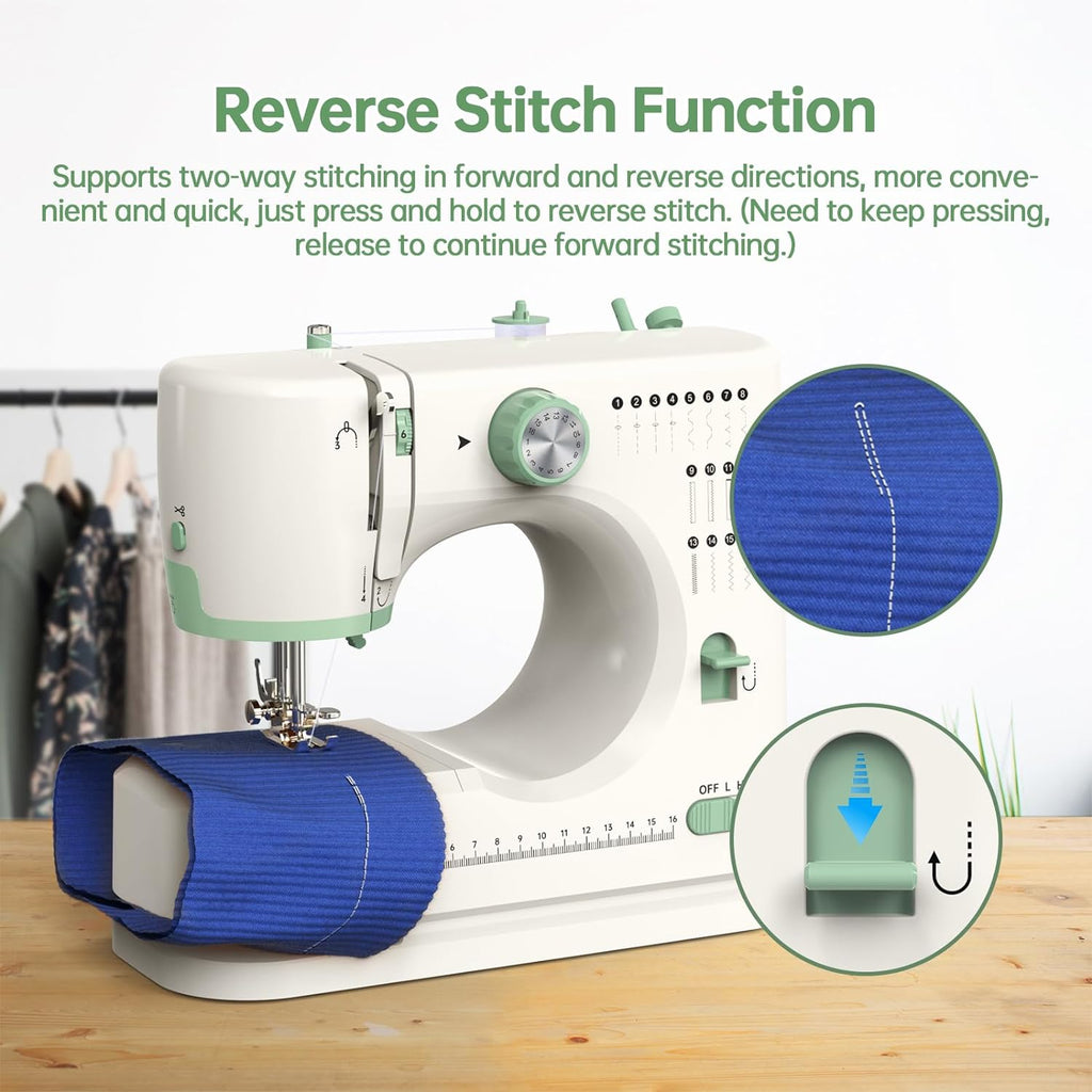 StitchMaster Pro:Ballet on twin needles.Sewing machine,sewing machine for beginners,Double needle and double thread,16 kinds of stitches.Sewing machine for Household,sewing machine for adults.white