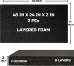 ONREVA Tool Box Foam, 2Pack 48x24x2 inch, Foam Inserts for Cases, Polyethylene Storage Sheets for Toolbox Hard Case, Tool Shadow Insert, Kaizen Organizer Sheet