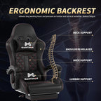 Gamtimer Gaming Chair, 400 lbs Adult Chair, High Back Computer Chair with Footrest and Linked Armrests, Office Video Game Chair with Lumbar Support (Black)