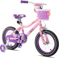 JOYSTAR Paris Girls Bike for Ages 3-8 Years Old, 14 16 18 Inch Kids Bike with Training Wheels, Basket and Handbrake, Multiple Colors