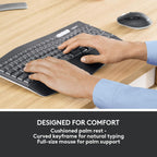 Logitech MK850 Performance Wireless Keyboard and Mouse Combo for Windows, macOS & ChromeOS, Bluetooth & 2.4 GHz USB Receiver, Full-Size Ergonomic Keyboard, Multi-Device, Cushioned Palm Rest – Graphite