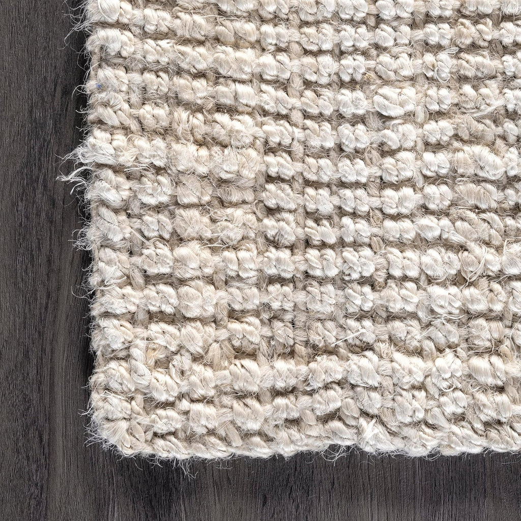 nuLOOM Ashli Solid Farmhouse Jute Area Rug, 11'6" x 14'6", Off-White