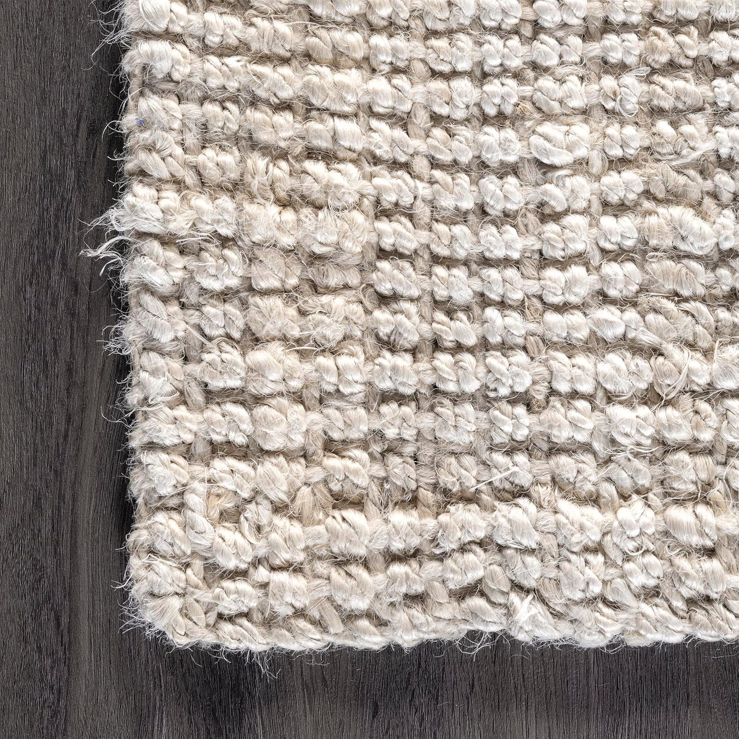 nuLOOM Ashli Solid Farmhouse Jute Area Rug, 11'6" x 14'6", Off-White