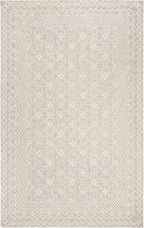 SAFAVIEH Blossom Collection Area Rug - 9' x 12', Grey & Ivory, Handmade Wool, Ideal for High Traffic Areas in Living Room, Bedroom (BLM114F)