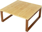 soges Small Foldable Coffee Table, Wooden Low Table for Sitting on The Floor, Bamboo Floor Desk, Japanese Dining Table, Tatami Table for Living Room Bedroom, 60HSLZCT03BB