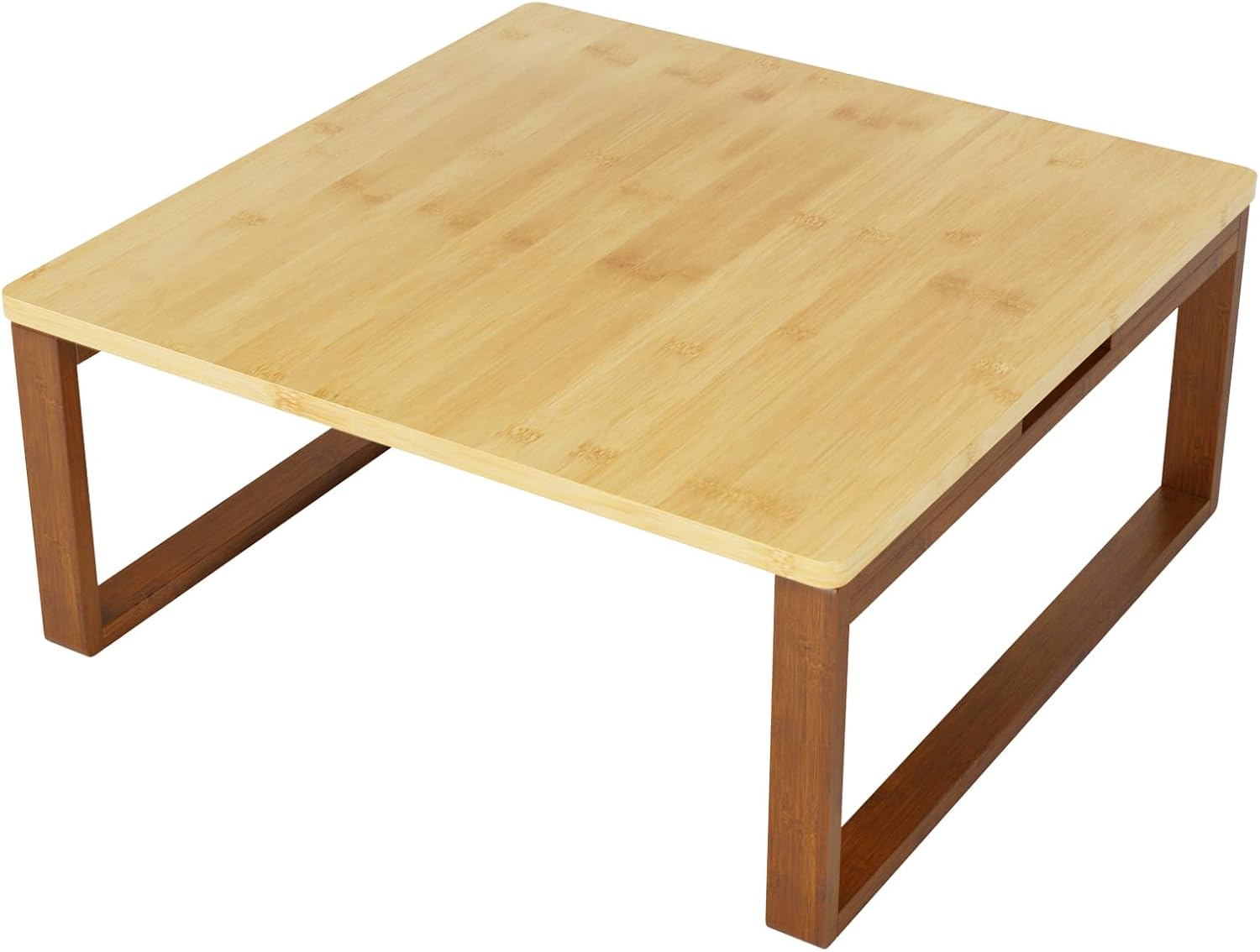 soges Small Foldable Coffee Table, Wooden Low Table for Sitting on The Floor, Bamboo Floor Desk, Japanese Dining Table, Tatami Table for Living Room Bedroom, 60HSLZCT03BB