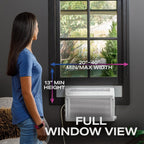 GE Profile ClearView Window Air Conditioner Unit, 8,300 BTU, U-Shaped Adjustable Depth, Energy Efficient Cooling up to 350 sq ft., Ultra Quiet, SMART Home Capable, Includes Remote, White