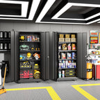 Greenvelly 73" Storage Cabinet with Wheels,Metal Rolling Garage Cabinet with Locking Doors and 4 Adjustable Shelves for Home,Kitchen,Office,Warehouse(32" W x 16" D)