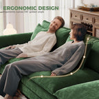 CDCASA 154" Modular Sectional Sofa, Comfy U-Shaped Cloud Couch with 3 Movable Ottomans, Oversized 7-Seater Chenille Deep Seat Sofa Couch for Living Room, DIY Combination, Green