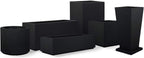 PolyStone Monterray Square Outdoor Planter  23" L x 23" W x 19" H – Lightweight Modern Garden & Patio Planter  Weather Resistant Indoor/Outdoor Décor  Black