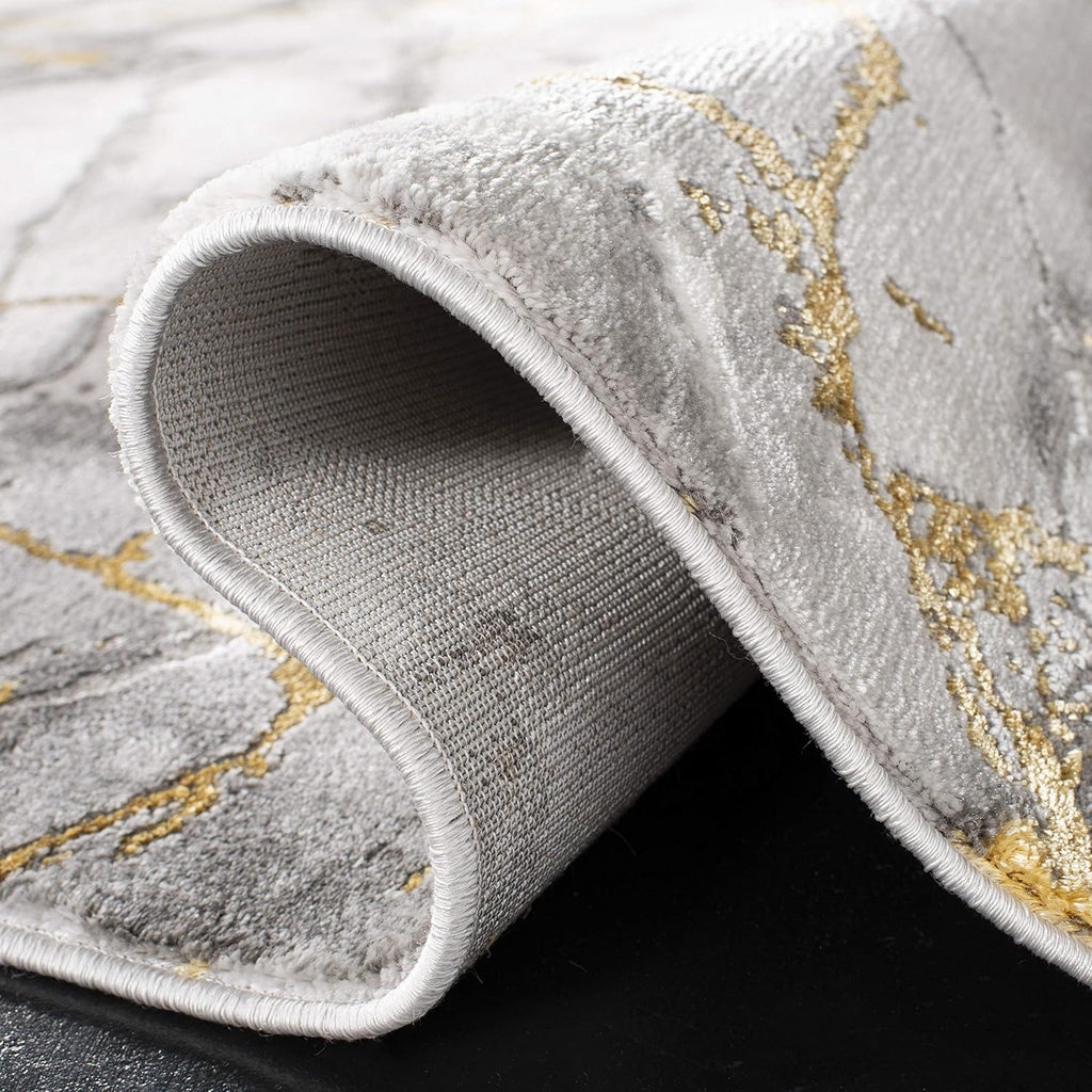 SAFAVIEH Craft Collection Area Rug - 10'6" x 14', Grey & Gold, Modern Abstract Design, Non-Shedding & Easy Care, Ideal for High Traffic Areas in Living Room, Bedroom (CFT877F)
