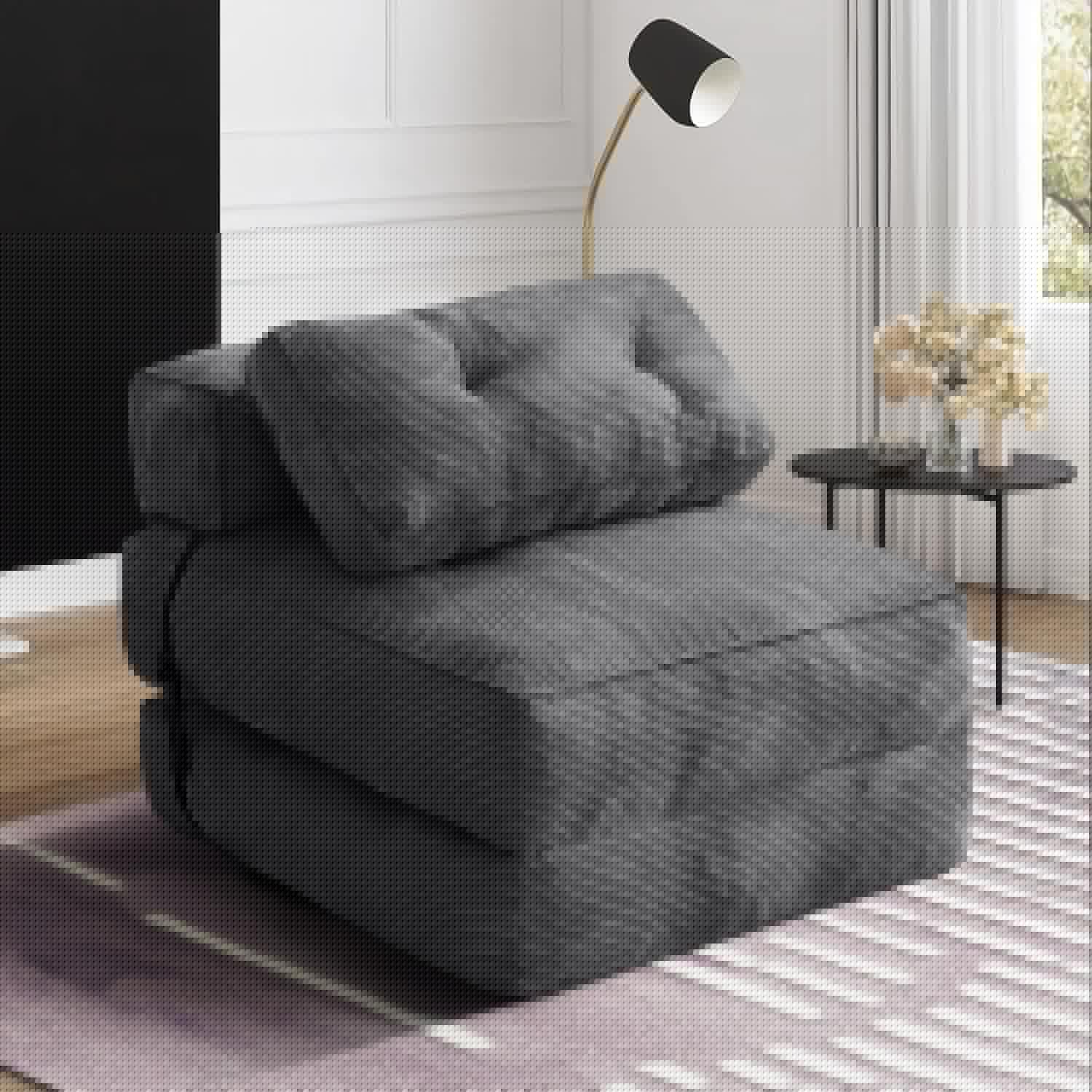 tantohom Folding Sofa Bed, Convertible Sleeper Chair with Pillow Foldable Mattress with Back Support,Space-Saving Sofa for Living Room,Bedroom (Dark Gray)