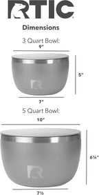 RTIC Anywhere Stainless Steel Bowl Set Of Two, Camping Bowls With Lids, Vacuum Insulated, Stackable Durable Outdoor Dinnerware, Non Slip, Dishwasher Safe, Dinner Outside, Campfires Travel, Graphite