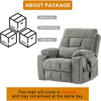 Power Lift Chair Lay Flat Recliner Dual Motor Recliner Chair with Massage Heat for Adults,Up to 400 LBS Recliners with 2 Remote Controls and 2 Cup Holders