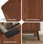 Fluted Dresser for Bedroom,49.6'' Modern Wooden Walnut Dresser with 6 Drawers, Bedroom Dressers, Natural Wood Chest of Drawers for Living Room, Hallway (Walnut)